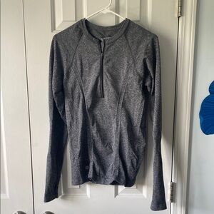 Athleta Gray Quarter-Zip Pullover Medium